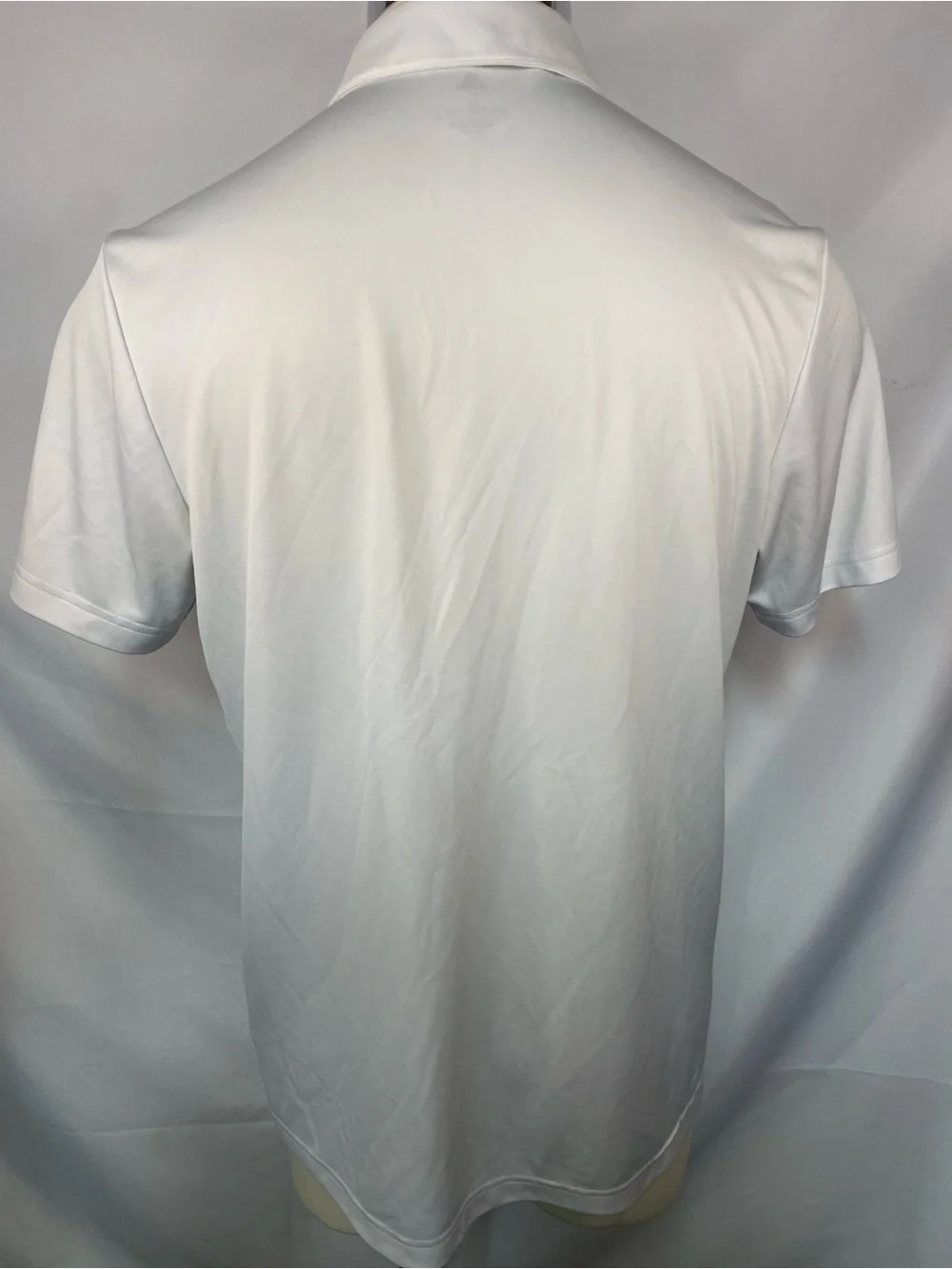 adidas White Polo with Blue Striped Chest Design Men’s Large
